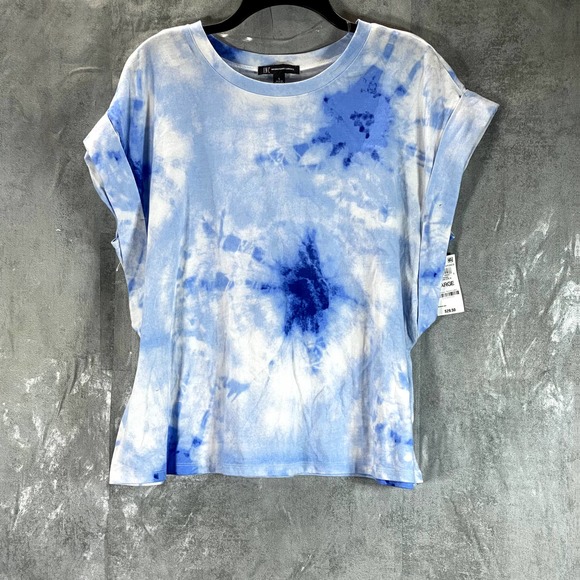 INC International Concepts Women's Dahana Tie-Dye Extended-Shoulder Top SZ L - Picture 1 of 11